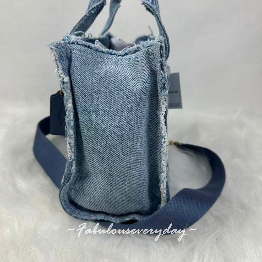 Coach Cargo Tote Bag 26 Crossbody With Repurposed Denim Patchwork CCX13 NWT - Picture 3 of 9